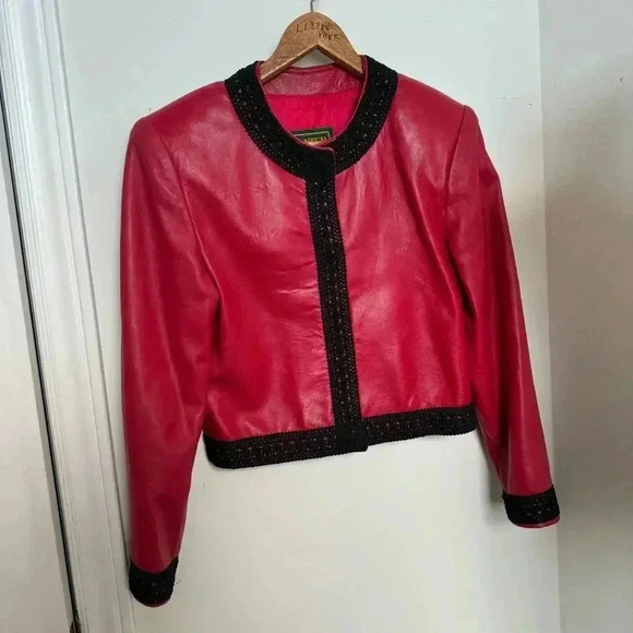 Vintage danier red and black lace coat XS - Picture 2 of 4